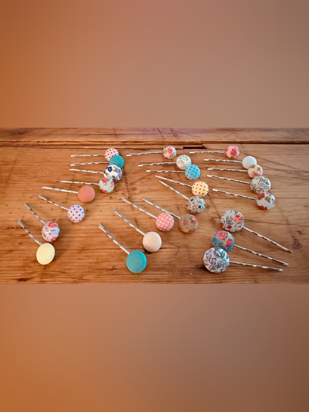 25 Fabric Covered Bobby Pins